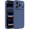 Captor Cover iPhone 17 Pro Custodia Colorata in Silicone Liquido, Antiurto, Flessibile, Bordo Rialzato per Schermo e Fotocamera Con Microfibra Interna per iPhone 17 Pro Cover (Blu Scuro)