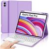 IVEOPPE Cover Redmi Pad Pro 12.1 con Tastiera Touchpad, XIAOMI Poco Pad Custodia con Tastiera Trackpad Italiano Bluetooth Staccabile per Xiaomi Redmi Pad Pro 12.1 2024, Viola Chiaro