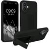 kwmobile 1x Custodia Compatibile con Apple iPhone 16 Plus - Cover Supporto Dita - Back Case per Smartphone - Protezione Gommata Nero