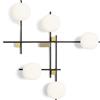 Miloox Sforzin LINGOTTO APPLIQUE A PARETE 5 LUCI ARROTONDATA OPALINO STRUTTURA NERO PARTICOLARI ORO ATTACCO G9