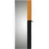 Miloox Sforzin Specchio rettangolare verticale altezza 150 cm con mensola in metallo verniciato arancio
