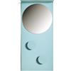Miloox Sforzin Specchio verticale due pomoli 80x37 cm in metallo verniciato azzurro