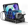 Ewent Stazione di Ricarica Universale 6 Porte USB (4xUSB-C 65W+2xUSB-A), Europlug 130W, con Supporto SmartWatch e Auricolari, Per Smartphone/Tablet/Laptop, Ricarica Rapida PD3.0/QC3.0, Design Compatto