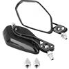 Keenso Specchietto retrovisore motociclistico Keenso 8mm 10mm Motivo fiamma universale Specchio retrovisore laterale regolabile a 360 gradi per motocicli(Carbon Fiber Black)