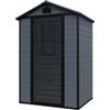 Domus Casetta da giardino domus leonor 4x3 in resina grigio con porta battente singola 129x106x198 cm
