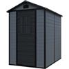 Domus Casetta da giardino domus leonor 4x6 in resina grigio con porta battente singola 134x194x198 cm