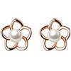 Reffeer Orecchini a perno in argento Sterling 925 massiccio, piccoli fiori di perle, orecchini da donna, orecchini da ragazza, unici e delicati, 9 mm, Argento sterling, Non pietra preziosa