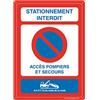 AUA SIGNALETIQUE Pannello Preforato con Angoli Arrotondati Parcheggio Vietato Accesso Vigili del Fuoco E Soccorso in Pvc, 210 Mm X 300 Mm
