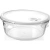 H&H Contenitore In Vetro Tondo Con Coperchio E Valvola - 1300 Ml - Diametro 20 Cm - Per Forno, Microonde, Lavastoviglie - Con Guarnizione In Silicone Ermetica