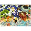 Excelsa Kimono Tagliere in Vetro Decorato, Stile Orientale, 25x35 cm, Multicolore, con Base Antiscivolo