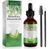 WANFAER Olio Essenziale olio di rosmarino per capelli,olio rosmarino capelli, 100% Puro Biologico Per Sopracciglia E Ciglia, Viso, Pelle, Stimola Crescita Dei Capelli (60ml)