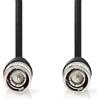 NEDIS Cavo video BNC - Connettore BNC - Connettore BNC - Nichelato - 75 Ohm - 5.00 m - Rotondo - PVC - Nero - Etichetta