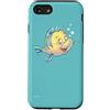 Disney Custodia per iPhone SE (2020) / 7 / 8 Disney La Sirenetta Flounder Bubbles Teal