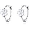 Reffeer Orecchini a cerchio in argento sterling 925 con margherita, piccoli orecchini Huggie, orecchini a cerchio, Argento, Nessuna pietra preziosa, AAE189+GiftBox