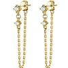 Reffeer Collana in argento sterling 925, orecchini pendenti per donne e ragazze catene orecchini nappa, 3.5cm, Argento, Zirconia cubica