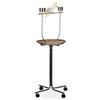 Relaxdays Trespolo XL per Pappagalli, Posatoio, 2 Mangiatoie, con Rotelle, Calopsite, HLP: 130 x 60 x 60 cm, Argento