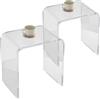 VEVOR Set di Tavolino da Salotto 2 Pezzi 415x305x460 mm Tavolino da Soggiorno Acrilico Carico max. 25 kg per Salotto Tavolino da Caffè Camera da Letto Balcone, Tavolino Caffè Trasparente Basso 2 Pezzi