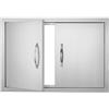 VEVOR Porta di accesso da cucina, 711 x 482 mm, Doppia porta da cucina esterna, Porta in acciaio inossidabile con maniglie, per isola grill, stazione grill, mobiletto da esterno