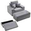 VEVOR Chaise Longue, Poltrona Ondulata per Stretching con Cuscini e Braccioli, Sedia da Lettura con Seduta Profonda e Pouf per Soggiorno Camera da Letto, Poltrona in Spugna da 1115 mm