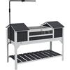 PawHut Casa per tartarughe terrestri da esterno recinto tartarughe 2 tane supporto della lampada regolabile legno massello 122 x 56,5 x 93 cm grigio