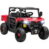 AIYAPLAY Macchina Elettrica Bambini 12V con Telecomando, Sospensioni, Bagagliaio e Musica, Età 3-8 Anni, Rosso | Aosom Italy