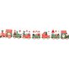 Ciao Trenino Natale (42cm: locomotiva + 6 vagoni) decorazione in legno, rosso/verde