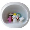 Alessi AMGI10 - Presepe di Design con Riproduzione della Grotta e Statuine in Porcellana Decorate a Mano, Bianco, 5 Pezzi