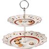 Villeroy & Boch - Toy's Delight Alzata Rosso,Bianco, Decorazione Natalizie, Porcellana Premium,Metallo