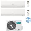 Hisense Climatizzatore Condizionatore Inverter Hisense New Energy Wifi R32 Dual Split 7000 + 7000 BTU con U.E. 2AMW35U4RGC Classe A++/A+