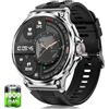 BANLVS Smartwatch Uomo Militare con 1000mAh, 1,92 HD Smart Watch Orologio con Chiamate, 120+ Modalità Sportive, 5ATM, Cardiofrequenzimetro, Sonno, Notifiche Messaggi, Fitness Tracker Android iOS Argento
