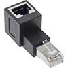 InLine® - Adattatore RJ45 cat. 6A, connettore RJ45 maschio/femmina, 90° verso l'alto