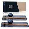 Moritz & Moritz Set di stoviglie per sushi per 2 persone - 10 pezzi - Set per servire il sushi con 3 piatti per sushi - 2x piatti per sushi, ciotola per miso, ciotoline e bacchette