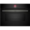Bosch CBG7341B1 - Forno compatto da incasso, serie 8, 60 x 45 cm, prodotto in Germania, nero, antimacchia e autopulente, Air Fry, programmi automatici, touch screen colorato con anello di comando