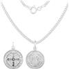 Only faith Collana con medaglia di San Benedetto in argento sterling 925, collana da 45 cm, medaglia da 1,5 cm e 2 cm, doppia faccia con croce di potere., Pequeño, Argento, Nessuna pietra preziosa