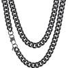 Richsteel Collana a Maglie a Catena Cubana Larghezza 3MM/6MM/9MM/12MM Lunghezza 18/22/26/28/30 Collana Unisex con Catena di Cordoli per Gioielli Placcata Oro/Nero/Acciaio Inossidabile