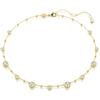 Swarovski Collana Imber, Taglio Round, Design sparpagliato, Bianca, Placcato color oro