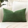 Artscope Federe Cuscini in Velluto a Coste per Divano 40x60cm Copricuscini di Bolla Geometrico Decorativa per Salotto Moderno Cuscino per Camera da Letto, Verde Scuro