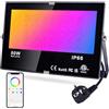 DUSKTEC Faretto LED da Esterno RGB 80W, Fari LED Colorate APP Bluetooth Controllo, Proiettori Dimmerabile con Memoria, Impermeabile IP66 Luce di Inondazione Bianca Calda per Interni ed Esterni