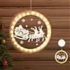 YeahBoom Luci Finestra di Natale Luci 3D,Luci Sospese con Ventosa, Luci Natalizie a Batteria Luci per Finestre di Natale,per Festa di Natale Interna ed Esterna Albero di Natale Addobbi (Carrello di Natale)
