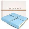 Belcraft Dolci Album Fotografico in Pelle, Elegante Pensiero con Scatola Regalo, Regalo Bimbo, Battesimo, Nascita, Compleanno Bambino, Realizzato a Mano da Artigiani Toscani (22x22 cm) Aqua