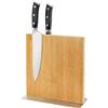 Relaxdays Blocco portacoltelli Magnetico Relaxdays, Doppio Lato, in bambù e Acciaio Inox, HxLxP: 23 x 25 x 10 cm, Naturale/Argento