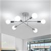 Comely Plafoniera Sputnik Moderno, Cromo 6 Luci E27 Lampadario Industriale | Lampadario Soffitto Vintage, Cromo Industriale Plafoniera per Camera da Letto Soggiorno Cucina Corridoio