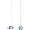 Ichendorf Milano Set di 2 Cannucce Pesci Lilla e Verde più Spazzola | Collezione Marine Garden | H 20 cm | Vetro Borosilicato | Fatto a Mano