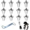 Xinxinphi 12 Pezzi 11/13mm Tacchetti Ricambio con Chiave Inclusa, Borchie Filettatura M5 Alluminio Robusti per Giocatori & Ragazzi, Tacchetti Sostitutivi per Allenamento Scarpe Calcio e Rugby
