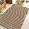 DEXI Zerbino Ingresso Antiscivolo in Juta 80 x 120 cm, Tappeto Porta Interno in Fibra Naturale, Zerbini Cattura Sporco e Decorativo per Entrata di Casa, Marrone