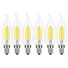 HUAMu Dimmerabile Lampadine LED E14 6W (Equivalenti a 60W), 600 Lumen, Bianco Freddo 6500K, CRI＞80, C35 Trasparente Lampadine LED, Pacco da 6