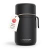 LARS NYSØM Barattolo Termico in Acciaio Inox - Contenitore Pranzo Ermetico per Alimenti Caldi e Freddi, Thermos Bocca Larga per Zuppe, Lavoro e Viaggio (Carbon Black, 700ml)