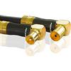 Premium X Gold-Line Cavo Antenna da 7,5m - Cavo Coassiale in Rame ad Alta Efficienza con Connettori IEC flessibili a 90°, 135dB, Compatibile con TV 4K UHD