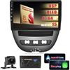 Inefala Autoradio per Peugeot 107/Toyota Aygo/Citroen C1 2004-2014, 8-core 4G+64G Qualcomm Snapdragon Chip, Wireless Carplay Android Auto, 10.1 Stereo Auto con GPS WiFi DSP RDS Retrocamera Mic