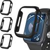 iVoler 3 Pezzi Cover Rigida PC per Apple Watch Series 9 8 7 41mm (Senza Pellicola Protettiva), Ultra Sottile Custodia Antiurto e Anti-Graffio Bumper Case, Nero